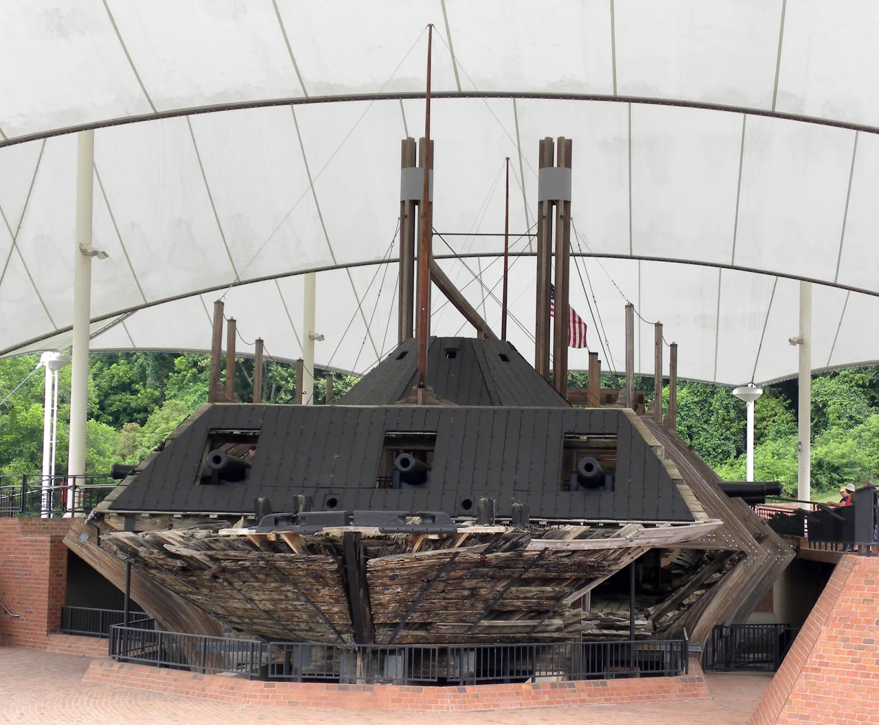 USS Cairo (1861) at Vicksburg, Mississippi.